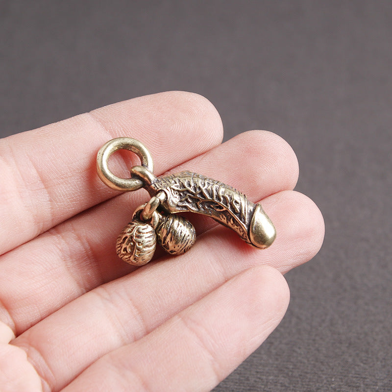 Wholesale Brass Distressed Root of Life Pendant Keychains